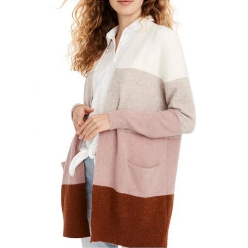 Madewell Ryder Striped Oversized Duster Cardigan Knit Sweater Small